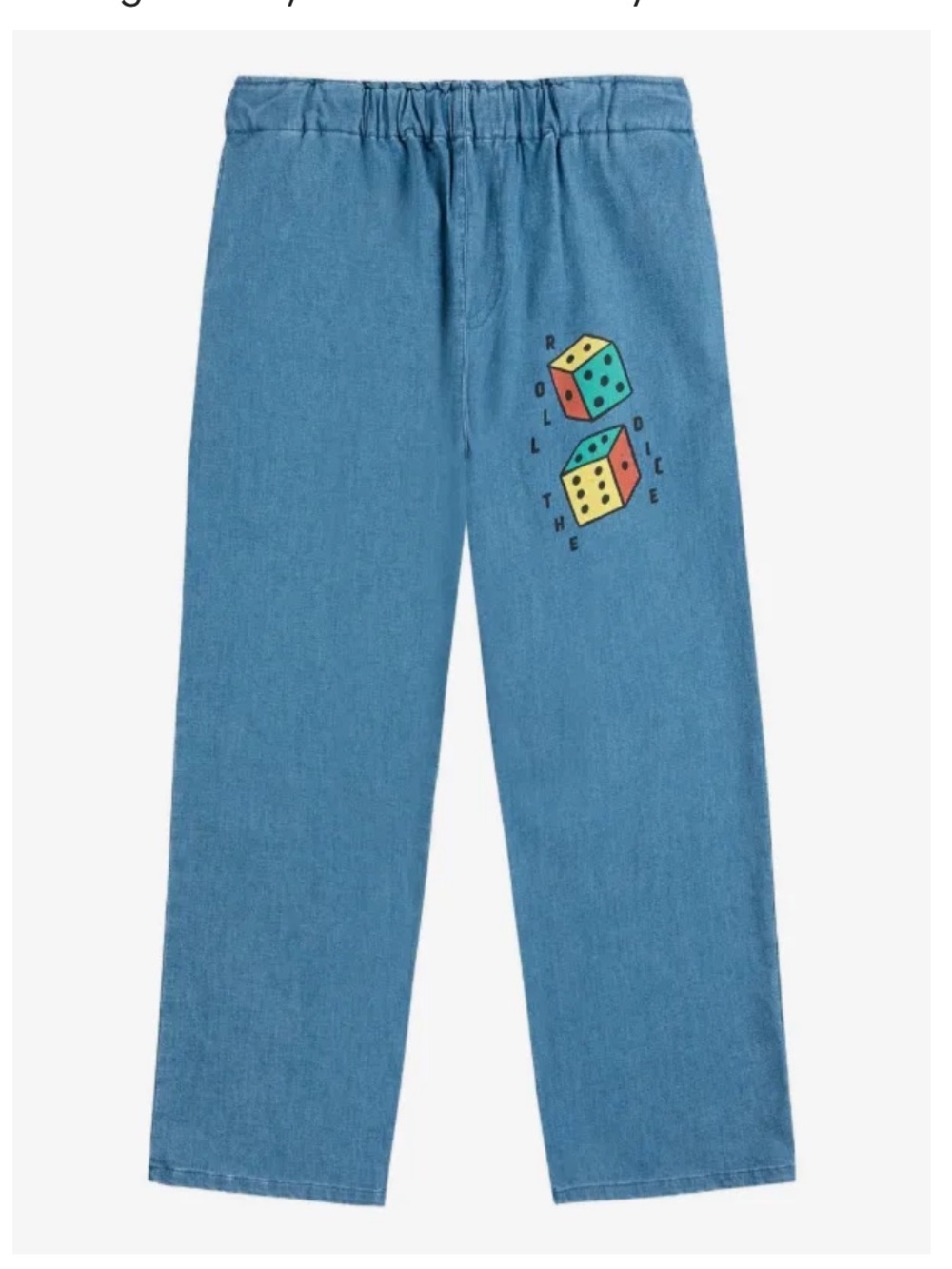 NWT BOBO CHOOSES roll the dice denim Trousers Jeans 10/12 Years